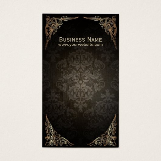 ヴィンテージフレームのダークダマスコイヤリングカード (正面)