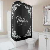 ヴィンテージフレームのモノグラム シャワーカーテン (インサイチュ)