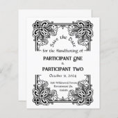 ヴィンテージフレームの処理フラット日付カードを保存 (正面/裏面)