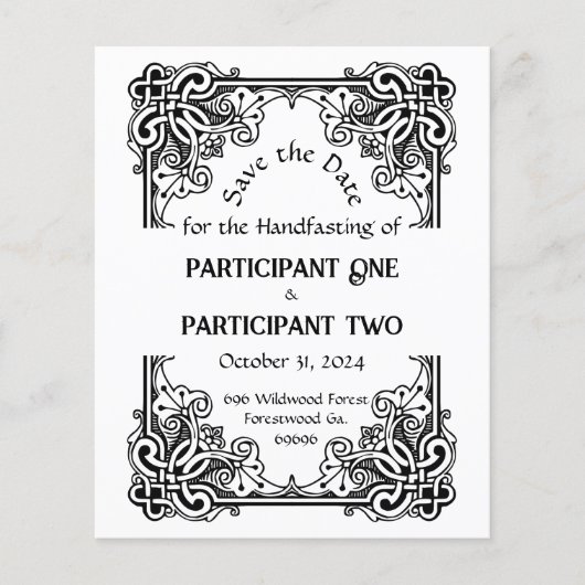 ヴィンテージフレームの処理フラット日付カードを保存 (正面)