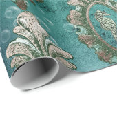 ヴィンテージフレームの水上馬が薄緑 ラッピングペーパー (ロールコーナー)