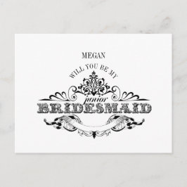 ヴィンテージフレームは私のジュニアの花嫁カードになる インビテーションポストカード