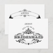 ヴィンテージフレームは私のブライドメイドカード インビテーションポストカード (正面/裏面)