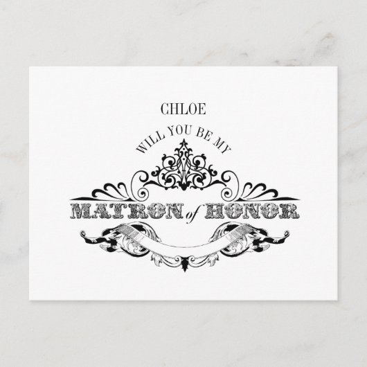 ヴィンテージフレームは私の名誉カードのマトロン インビテーションポストカード (正面)