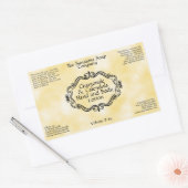 ヴィンテージフレームイエローパーチメント化粧品ボトル 長方形シール (封筒)