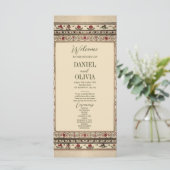 ヴィンテージフレームエスニックモチーフ結婚式 プログラム (スタンド正面)