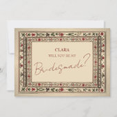ヴィンテージフレームエスニック結婚モチーフの花嫁 招待状 (正面)