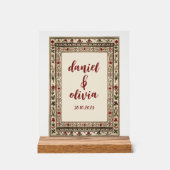 ヴィンテージフレームエスニック結婚モチーフ アクリルサイン (正面)