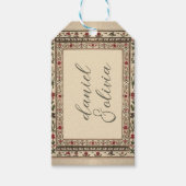 ヴィンテージフレームエスニック結婚モチーフ ギフトタグ (正面)