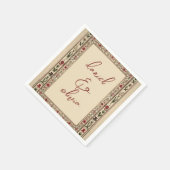 ヴィンテージフレームエスニック結婚モチーフ スタンダードカクテルナプキン (角)