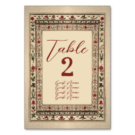 ヴィンテージフレームエスニック結婚モチーフ テーブルナンバー