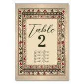 ヴィンテージフレームエスニック結婚モチーフ テーブルナンバー (正面)