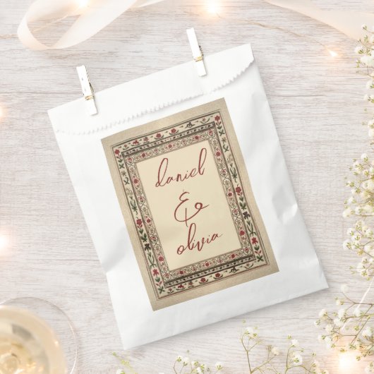 ヴィンテージフレームエスニック結婚モチーフ フェイバーバッグ (クリップ留めされた状態)