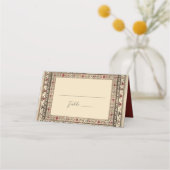 ヴィンテージフレームエスニック結婚モチーフ プレイスカード (裏面)