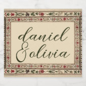 ヴィンテージフレームエスニック結婚モチーフ リキュールボトルラベル (シングルラベル)