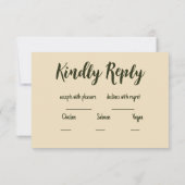 ヴィンテージフレームエスニック結婚モチーフ 出欠カード (裏面)