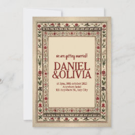 ヴィンテージフレームエスニック結婚モチーフ 招待状
