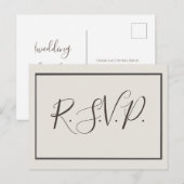 ヴィンテージフレームエレガントな結婚式rsvpポストカード インビテーションポストカード (正面/裏面)