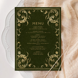 ヴィンテージフレームオリーブグリーン結婚金ゴールド メニュー