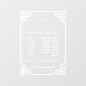 ヴィンテージフレームカスタムビジネスロゴの営業時間 ウィンドウサイン (シート)