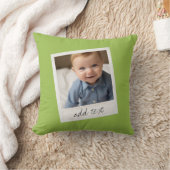 ヴィンテージフレームカスタムフォトライムグリーン クッション (ブランケット)