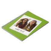 ヴィンテージフレームカスタムフォトライムグリーン ノートブック (左側)