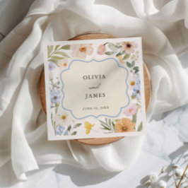 ヴィンテージフレームパステル結婚フローラ スタンダードカクテルナプキン