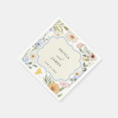 ヴィンテージフレームパステル結婚フローラ スタンダードカクテルナプキン (角)