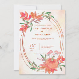 ヴィンテージフレームパンプキン紅葉秋の結婚式