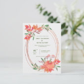 ヴィンテージフレームパンプキン紅葉秋の結婚式 ポストカード (スタンド正面)