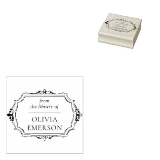 ヴィンテージフレームパーソナライズされた先生ブックスタンプ ラバースタンプ