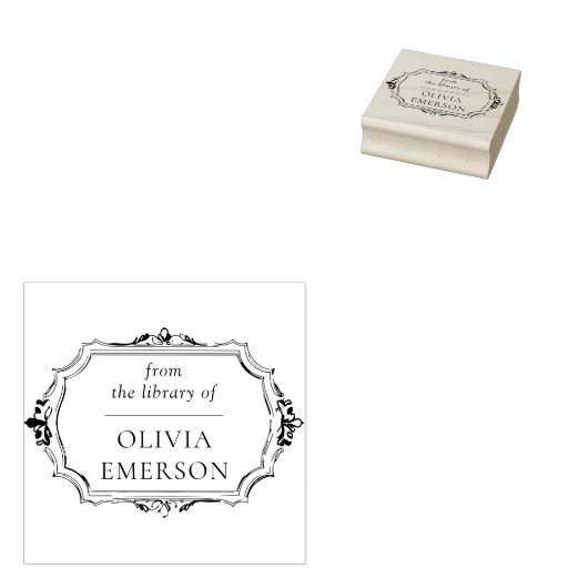 ヴィンテージフレームパーソナライズされた先生ブックスタンプ ラバースタンプ (押印)