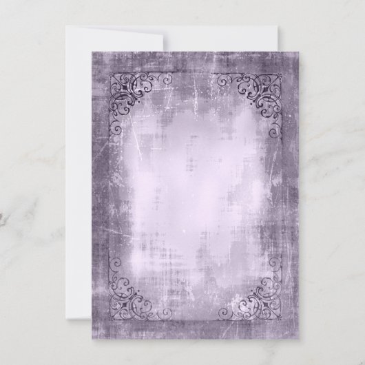 ヴィンテージフレームパープルブライダルシャワー招待状 招待状 (裏面)