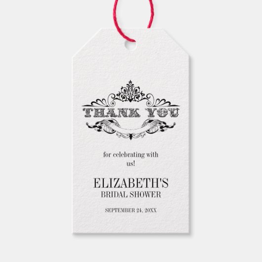 ヴィンテージフレームブライダルシャワーありがとう ギフトタグ (正面)