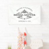 ヴィンテージフレームブライダルシャワーへようこそ 横断幕 (インサイチュ)
