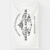 ヴィンテージフレームブライダルシャワーへようこそ 横断幕 (縦)