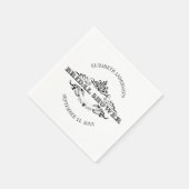 ヴィンテージフレームブライダルシャワー スタンダードカクテルナプキン (角)