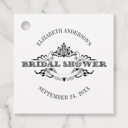 ヴィンテージフレームブライダルシャワー フェイバータグ (正面)