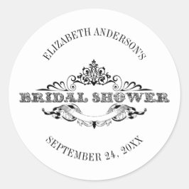 ヴィンテージフレームブライダルシャワー ラウンドシール
