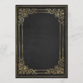 ヴィンテージフレームブラック金ゴールド結婚のメニュー メニュー (裏面)