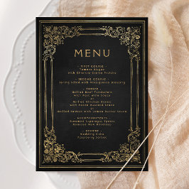 ヴィンテージフレームブラック金ゴールド結婚のメニュー メニュー