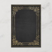 ヴィンテージフレームブラック金ゴールド結婚の詳細 エンクロージャーカード (裏面)