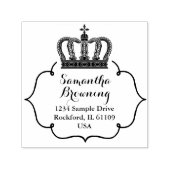 ヴィンテージフレームブラック&ホワイト/クラウンI +あなたのアイディア セルフインキングスタンプ (デザイン)