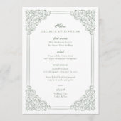 ヴィンテージフレームミュート緑のスクリプエレガントト メニュー (正面)