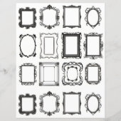 ヴィンテージフレームラインアートコラージスクラップブック紙 (裏面)