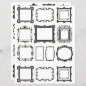 ヴィンテージフレームラインアートコラージスクラップブック紙 (正面/裏面)