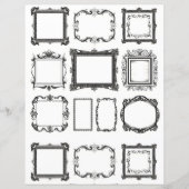 ヴィンテージフレームラインアートコラージスクラップブック紙 (正面)