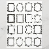 ヴィンテージフレームラインアートコラージスクラップブック紙 (裏面)