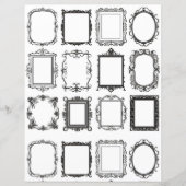 ヴィンテージフレームラインアートコラージスクラップブック紙 (正面)