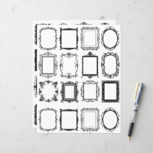 ヴィンテージフレームラインアートコラージスクラップブック紙